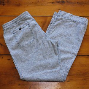THE NORTH FACE Linen Cotton Pants Trousers EC Blue/White Stripe Size 16